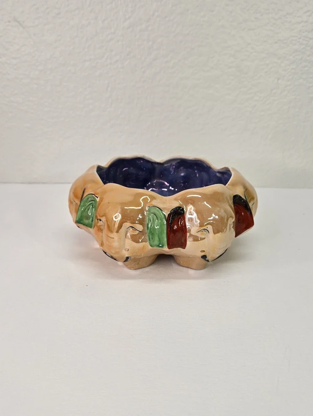 VTG Lusterware Elephant Planter Made in Japan Mid Century Pottery Lucky 30s Rare